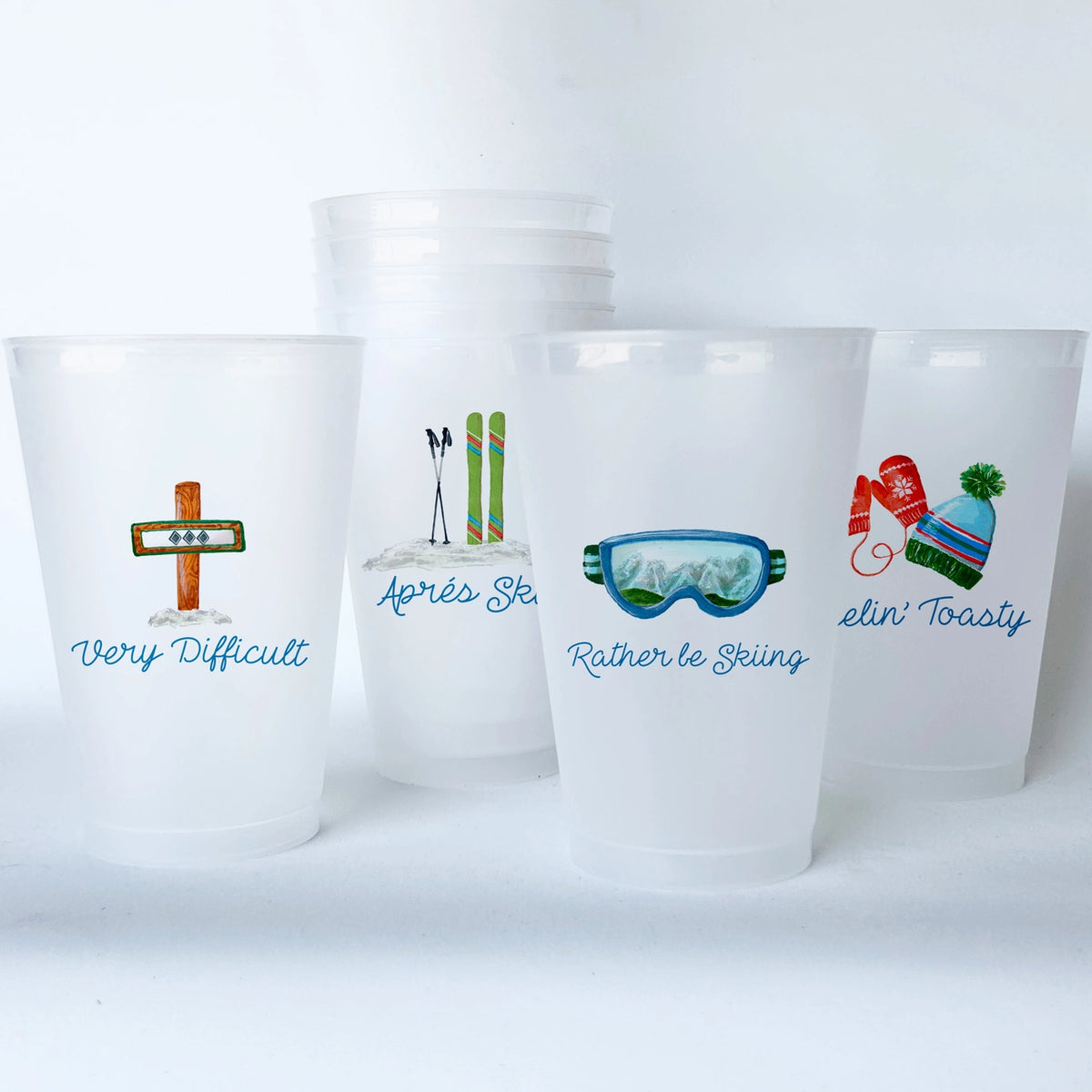 Skiing Shatterproof 20 oz Plastic Cups (8) - Dishique