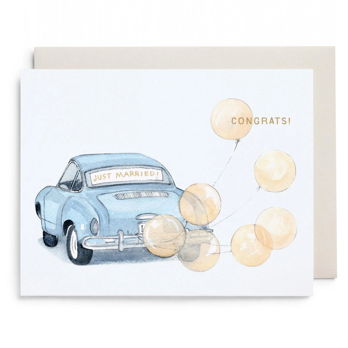 Vintage Car Wedding Greeting Card - E. Frances Paper