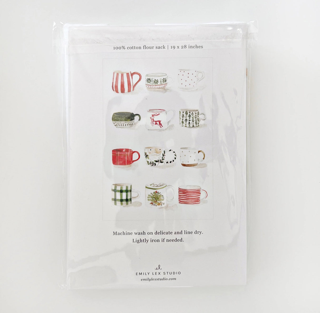 Christmas Mugs Tea Towel - emily lex studio