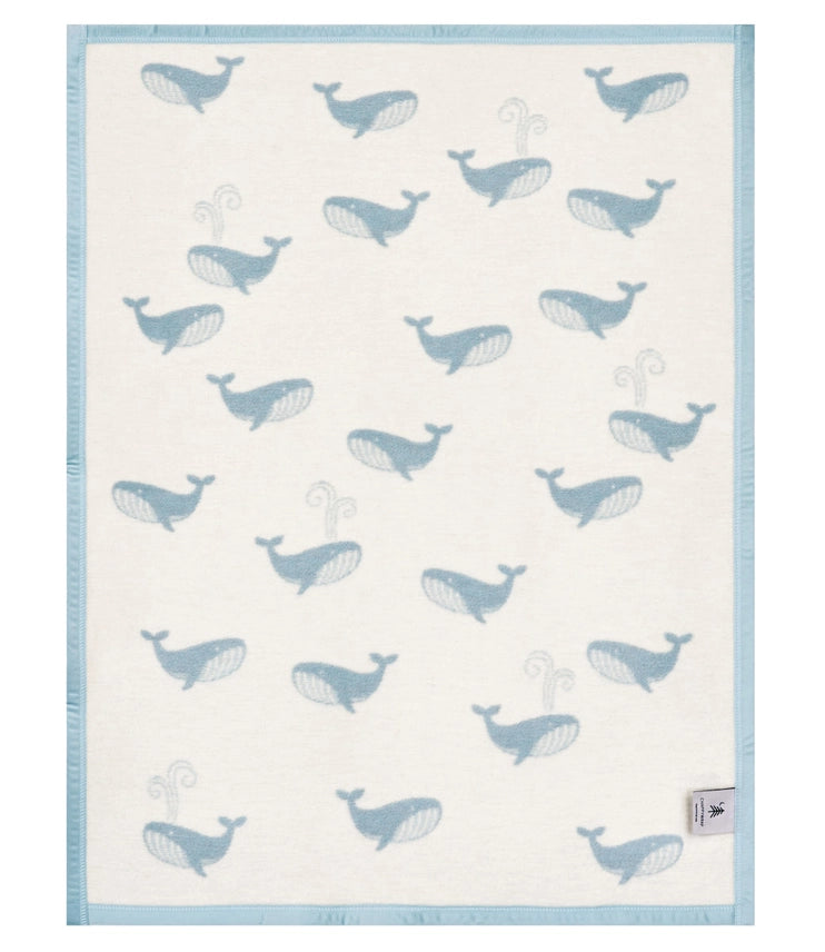 Big Blue Whale Mini Baby Blanket - Chappy Wrap