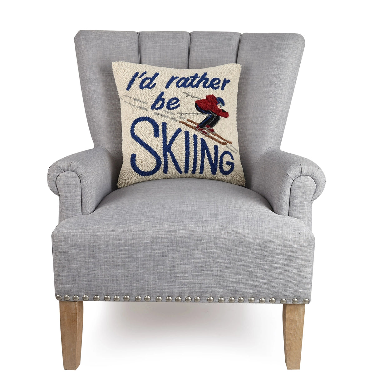 Rather be Skiing Hook Pillow - Peking Handicraft
