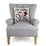 Rather be Skiing Hook Pillow - Peking Handicraft
