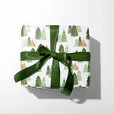 Forest Trees and Gold Stars Maine Gift Wrap - Gert & Co