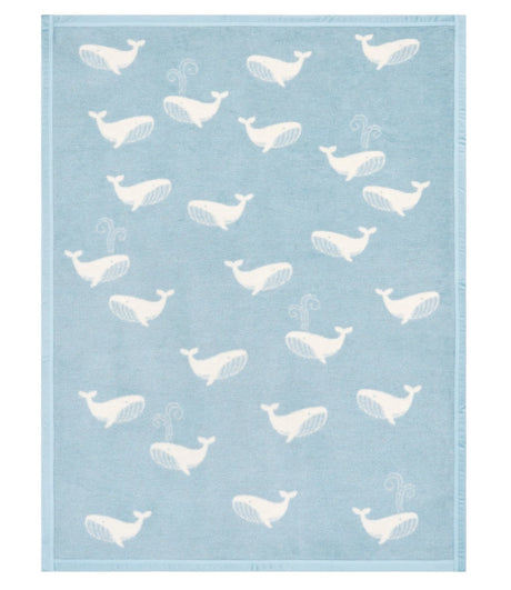 Big Blue Whale Mini Baby Blanket - Chappy Wrap