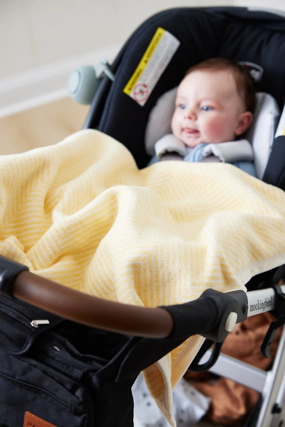 Harborview Herringbone Butter Yellow Mini Baby Blanket - Chappy Wrap