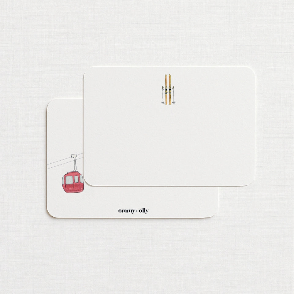 Classic Skis Flat Notecard Box (Set of 10) - Emmy + Olly