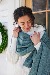 Evergreen Herringbone Shawl - Chappy Wrap