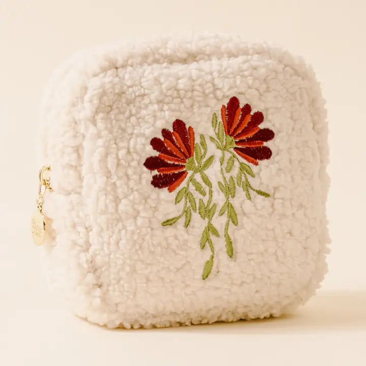 Fall Flowers Circle Teddy Pouch - The Darling Effect