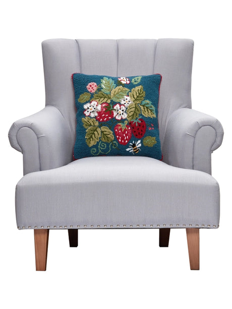 Vintage Strawberries Hook Pillow - Peking Handicraft