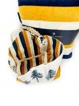 BUNDLE: The Woods Maine® Pinstripe Chappy Wrap +  Pinstripe Lined Medium Tote Sea Bags® - The Woods Maine