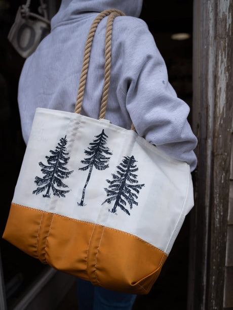 BUNDLE: The Woods Maine® x Sea Bags® Pinstripe Lined Medium Tote and Pinstripe Wristlet - The Woods Maine