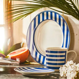 Blue Stripe Canapé Plates - Caskata - The Woods Maine