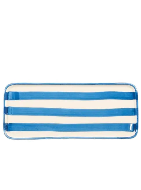 Blue Stripe Stoneware Plate - Zafferano America - The Woods Maine