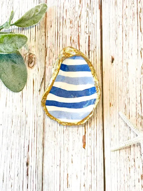 Blue Waves Oyster Trinket Dish - Alison Brooke Designs | Handmade in Maine - The Woods Maine