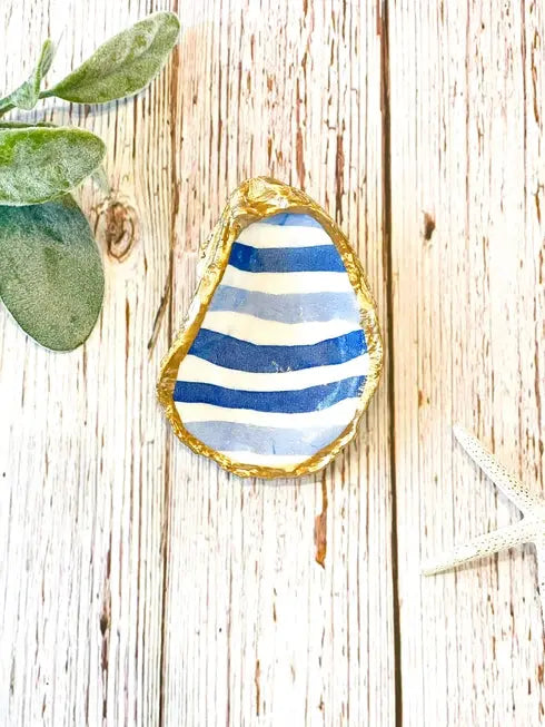 Blue Waves Oyster Trinket Dish - Alison Brooke Designs | Handmade in Maine - The Woods Maine