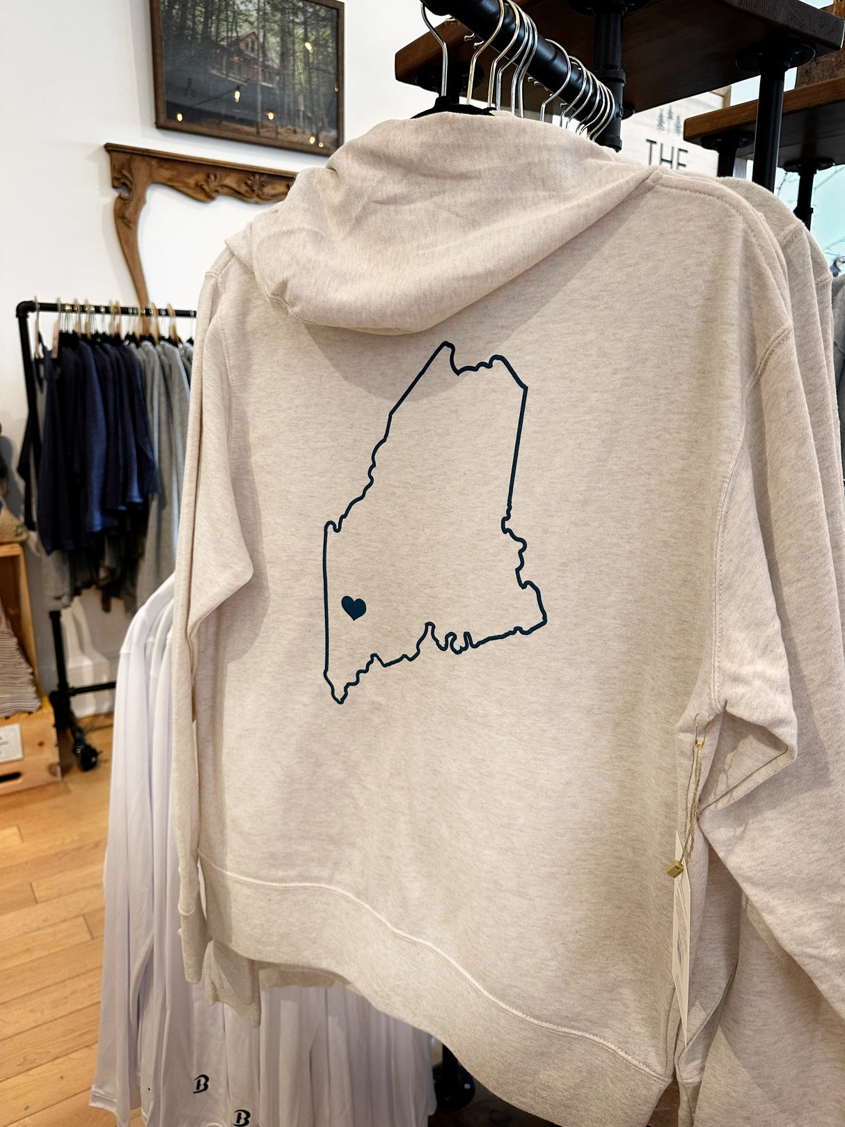 Heart of Maine Adult Heathered Cotton Zip Hoodie by The Woods Maine®