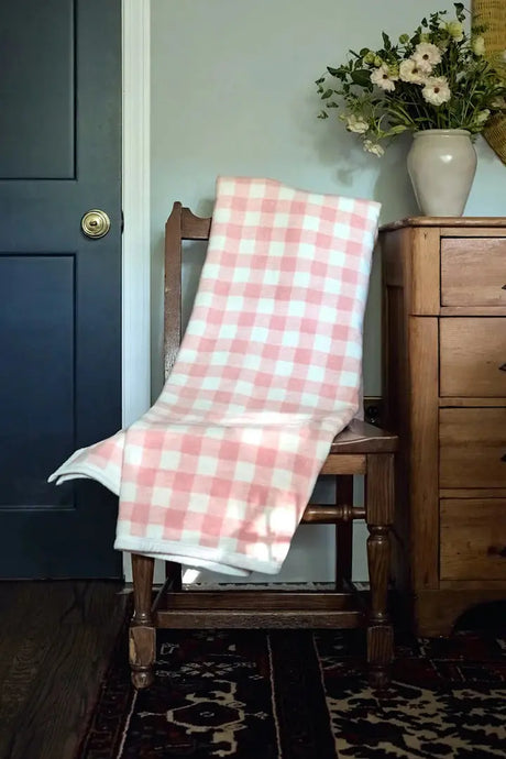 Classic Gingham Pink Blanket - Chappy Wrap - The Woods Maine