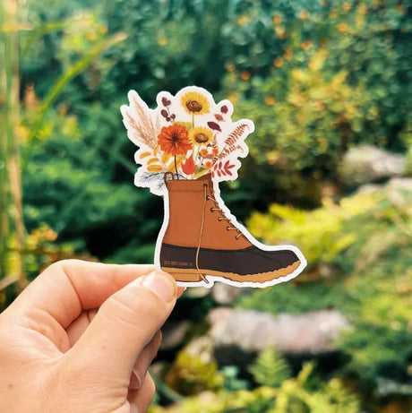 Fall Bouquet Maine Boot Sticker - Reclaimed Maine - The Woods Maine
