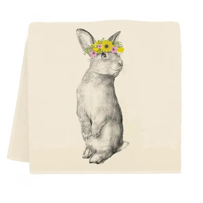 Flower Crown Bunny Tea Towel - Eric & Christopher - The Woods Maine