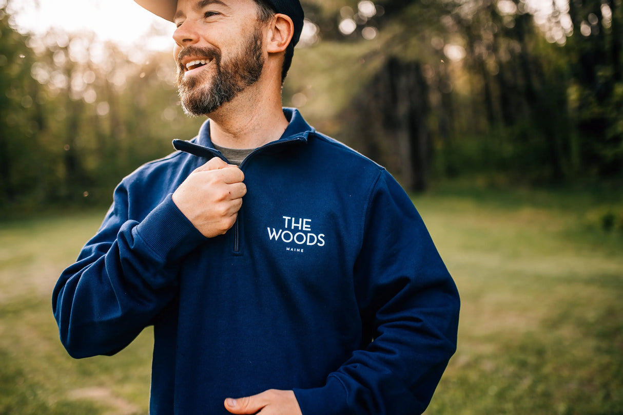The Woods Maine®: From The Seas to the Trees® Adult Quarter Zip Sweatshirt - The Woods Maine
