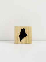 1901 Maine Flag Small Oak Wood Block - Running Blynd