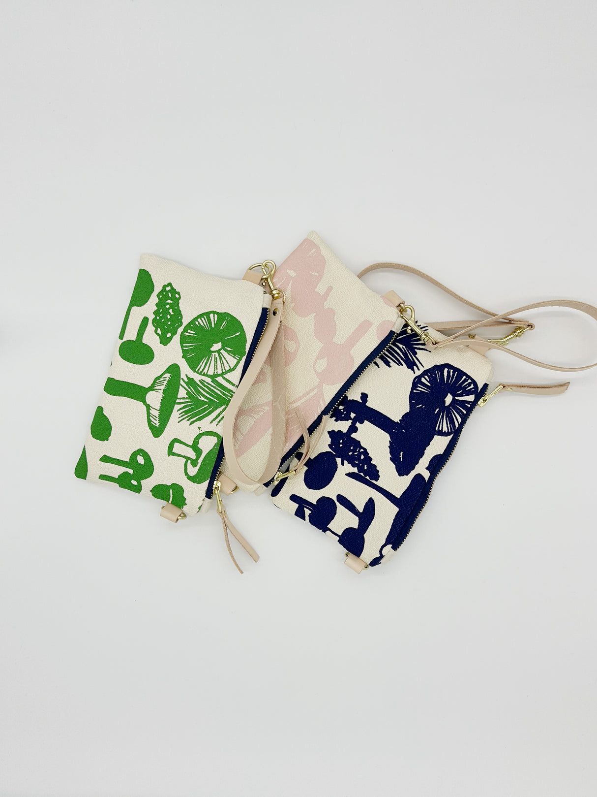 Kelly Green Mushroom Ellie Wristlet Bag - Erin Flett