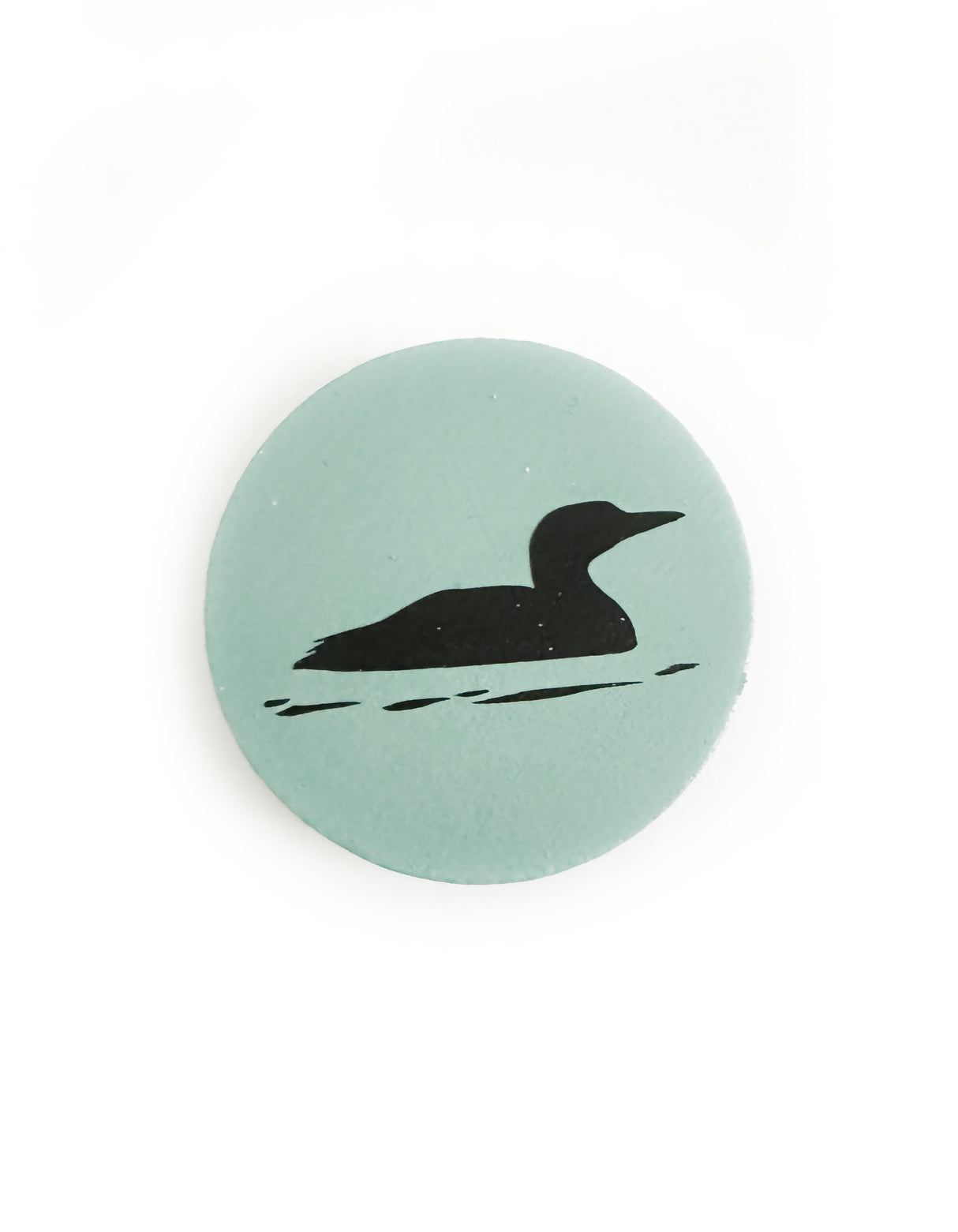 Loon Round Wood Magnet - Running Blynd