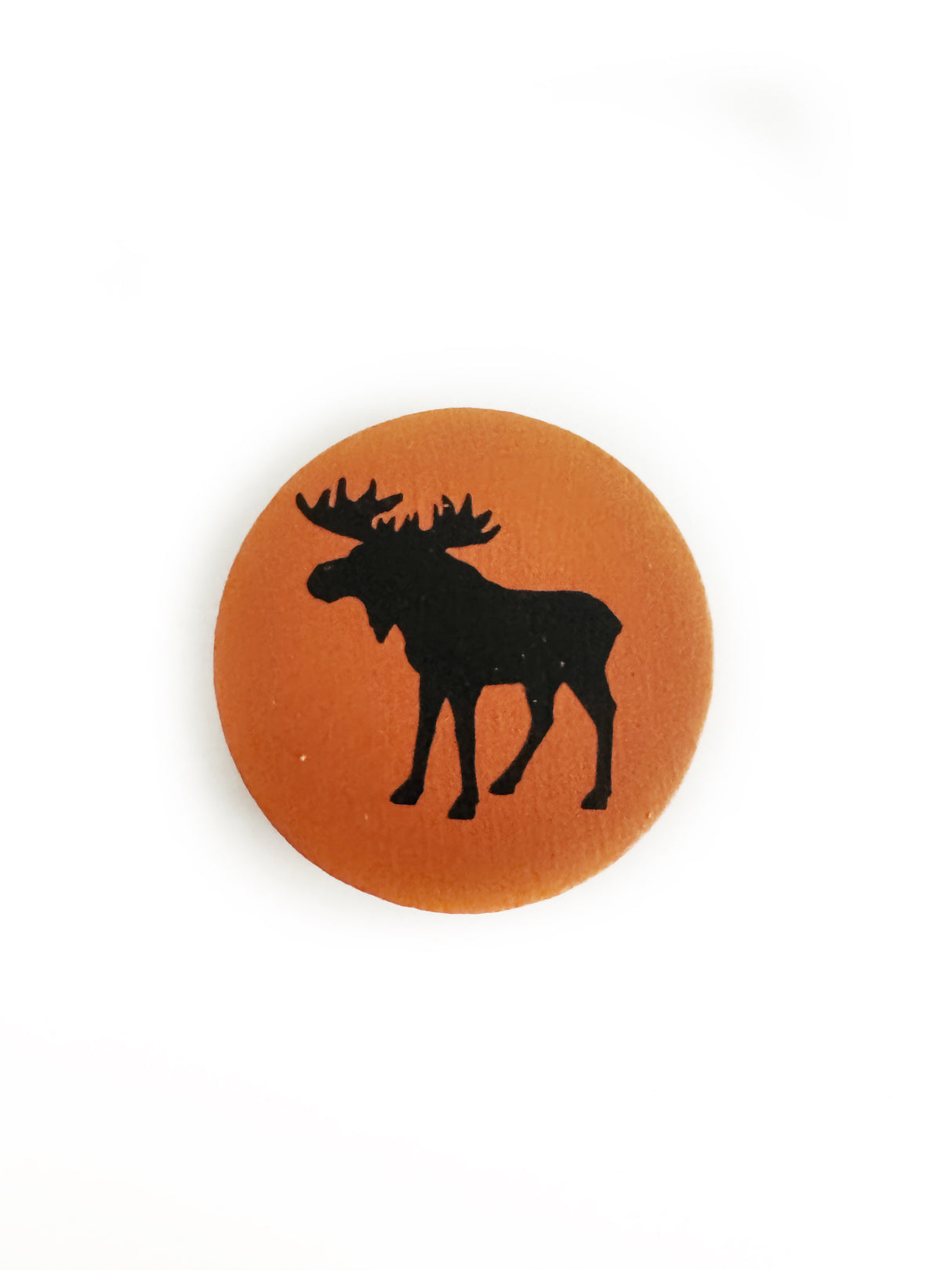 Moose Round Wood Magnet - Running Blynd