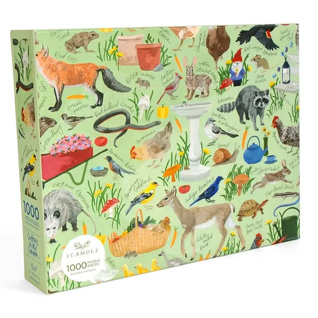 Garden Critters 1000 Piece Puzzle - One Canoe Two Paper Co. - The Woods Maine