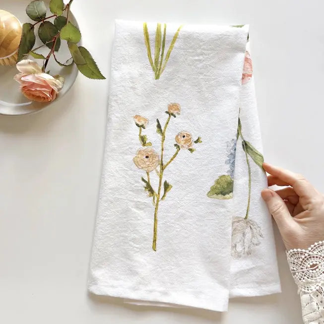 Garden Flowers Tea Towel - emily lex studio - The Woods Maine