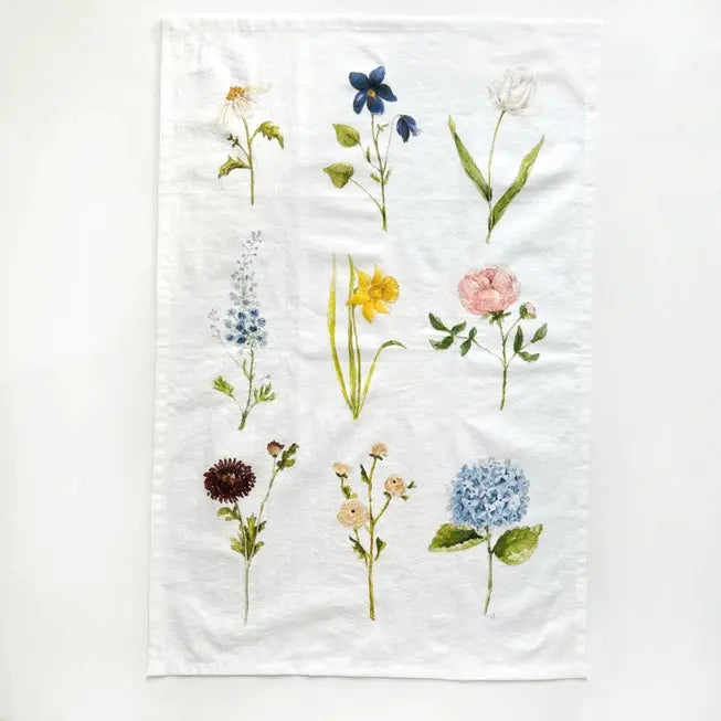 Garden Flowers Tea Towel - emily lex studio - The Woods Maine