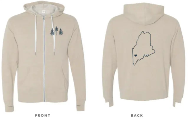 Heart of Maine French Terry Lightweight Zip Hoodie - The Woods Maine