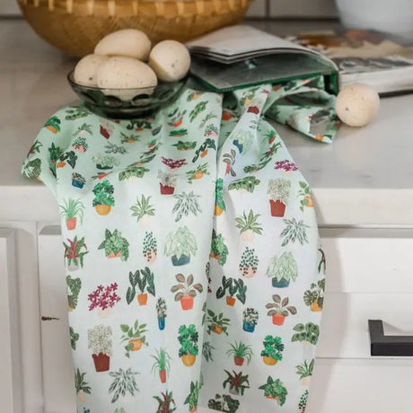 Houseplants Tea Towel - One Canoe Two Paper Co. - The Woods Maine