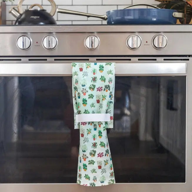 Houseplants Tea Towel - One Canoe Two Paper Co. - The Woods Maine