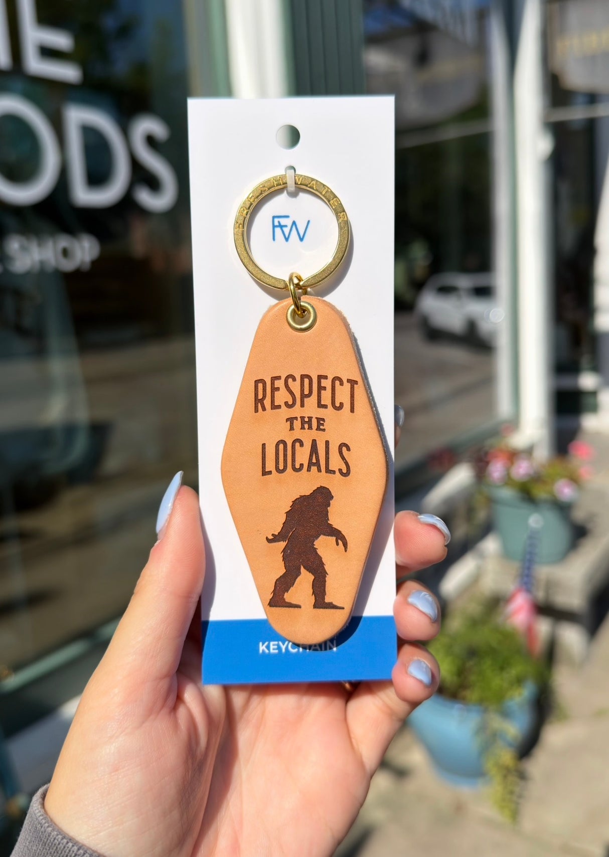 Respect the Locals Bigfoot Hotel Keychain - Freshwater Curated Goods