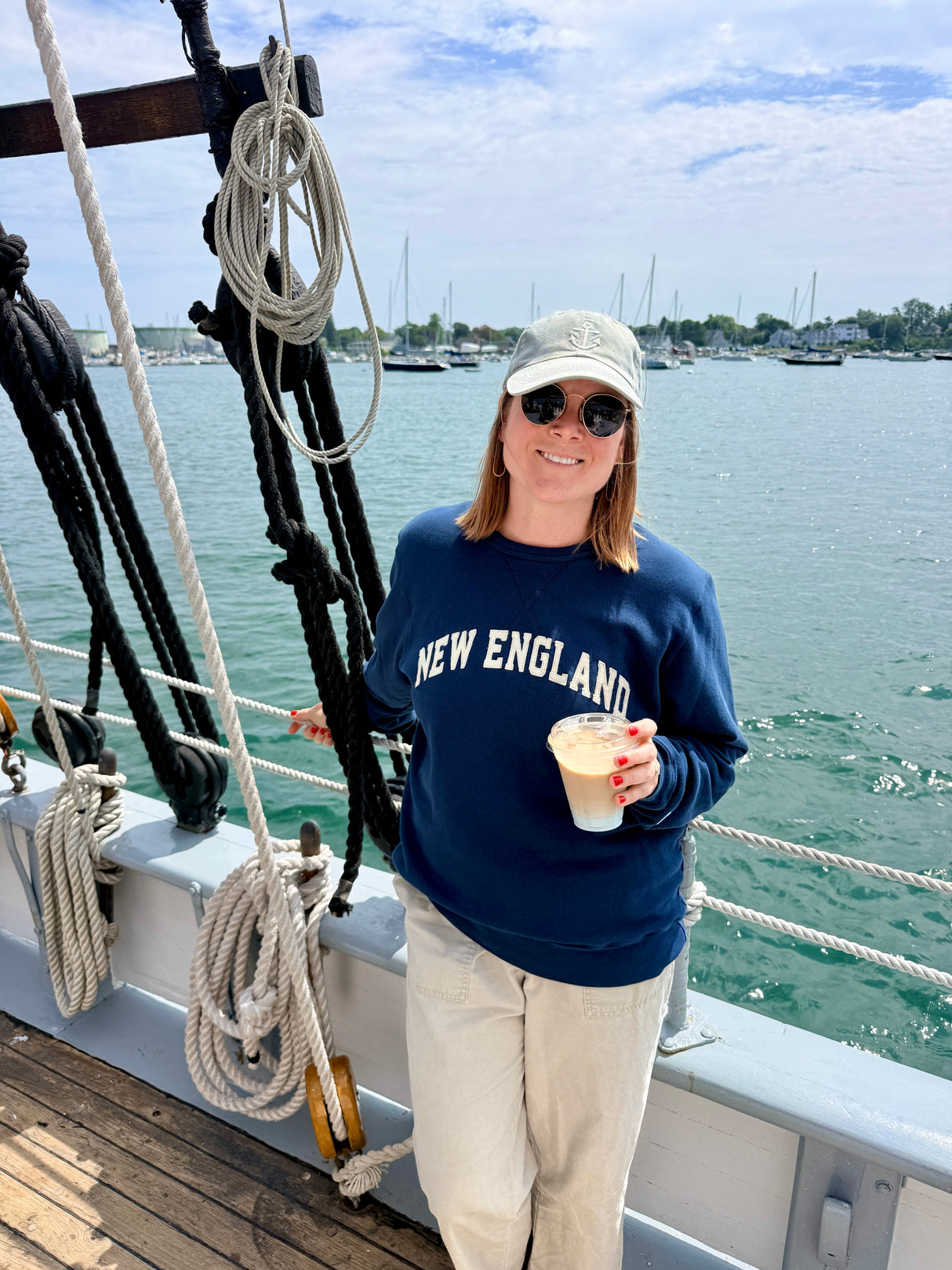 The Woods Maine® x Boathouse French Terry NEW ENGLAND Crewneck | MADE IN THE USA