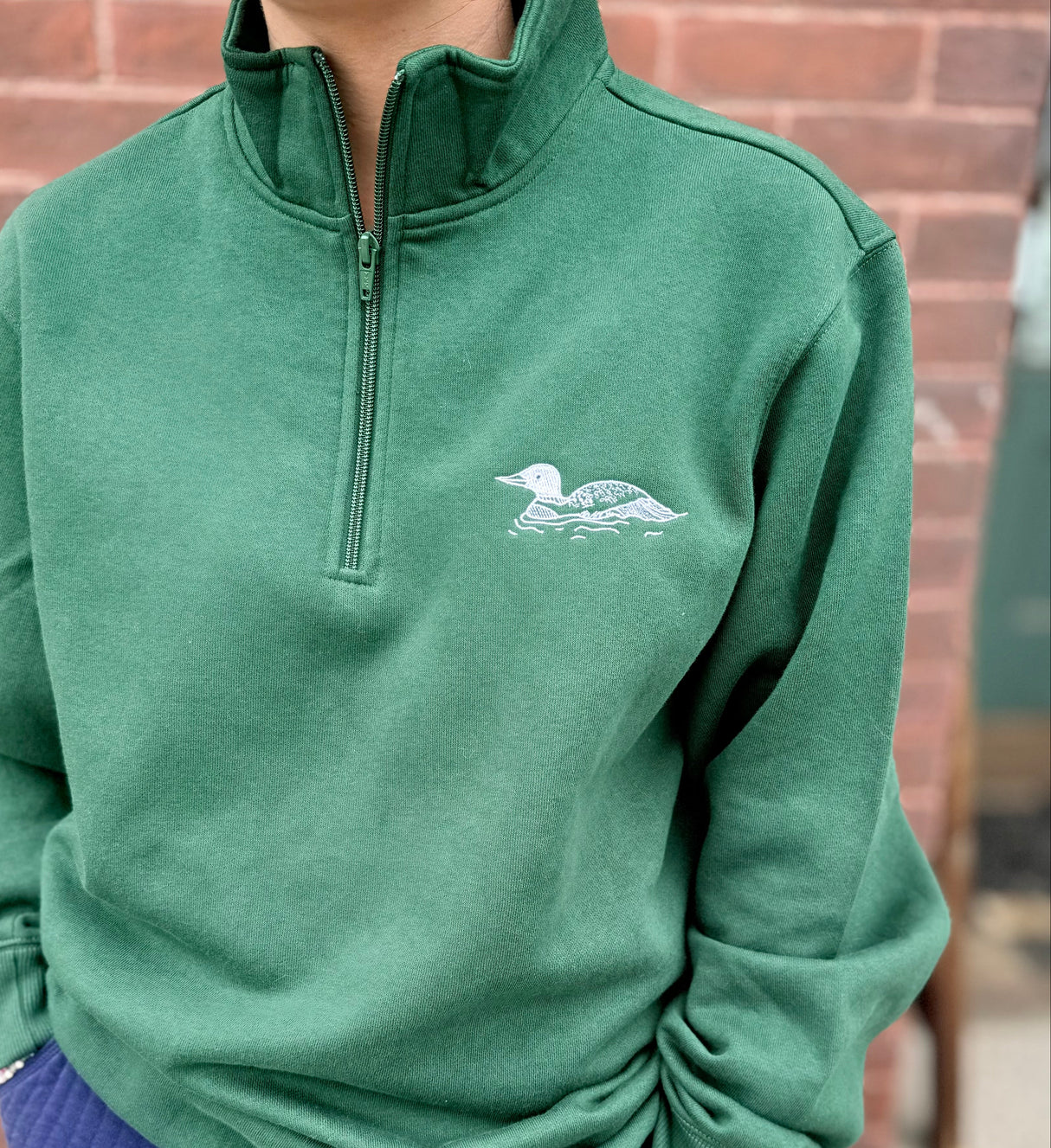 PRE-ORDER NOW: The Woods Maine® Loon Embroidered Adult Quarter Zip