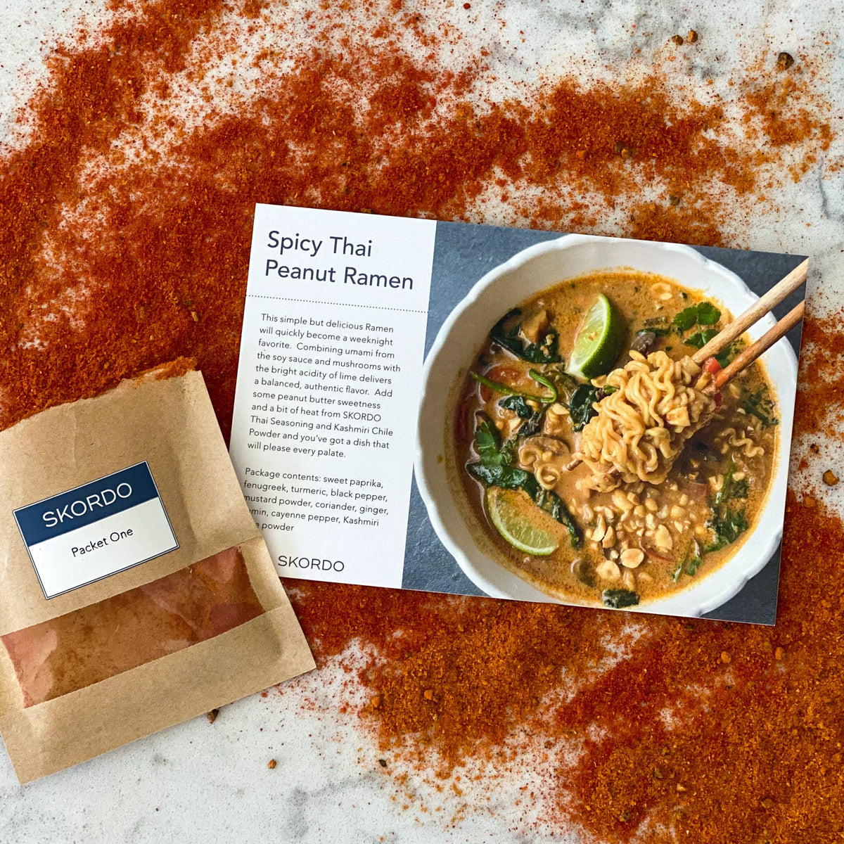 Spicy Thai Peanut Ramen Recipe Kit - SKORDO