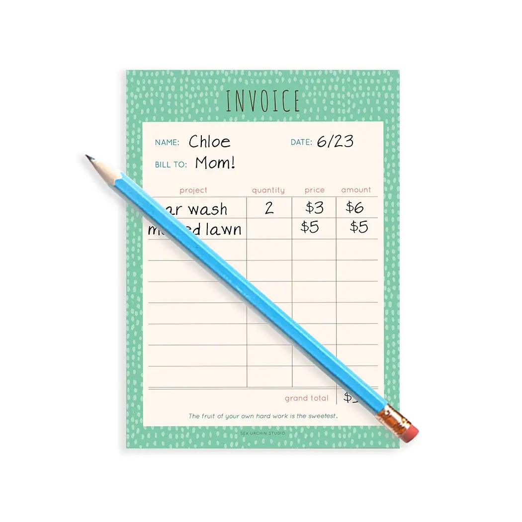 Kids Invoices - Sea Urchin Studio - The Woods Maine