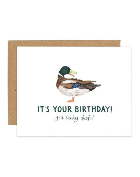 Lucky Duck Birthday Card - One Canoe Two Paper Co. - The Woods Maine