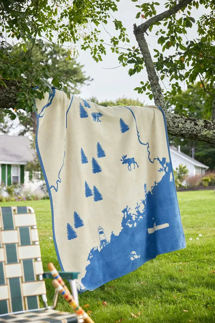 Maine Map Blanket - Chappy Wrap - The Woods Maine