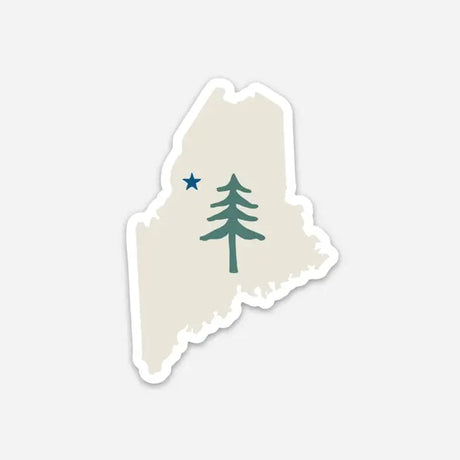 Maine State Flag Sticker - Reclaimed Maine - The Woods Maine