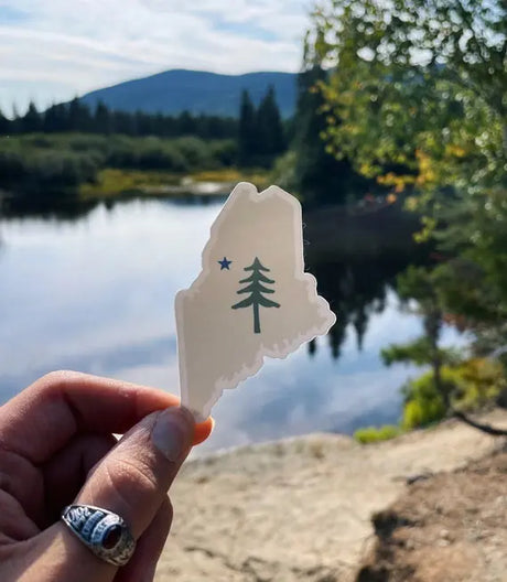 Maine State Flag Sticker - Reclaimed Maine - The Woods Maine
