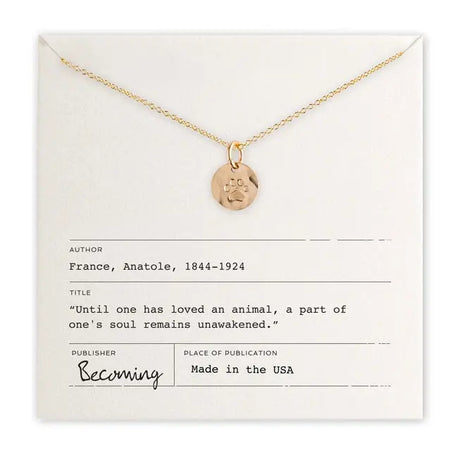 Paw Print Gold Necklace - Becoming Jewelry - The Woods Maine