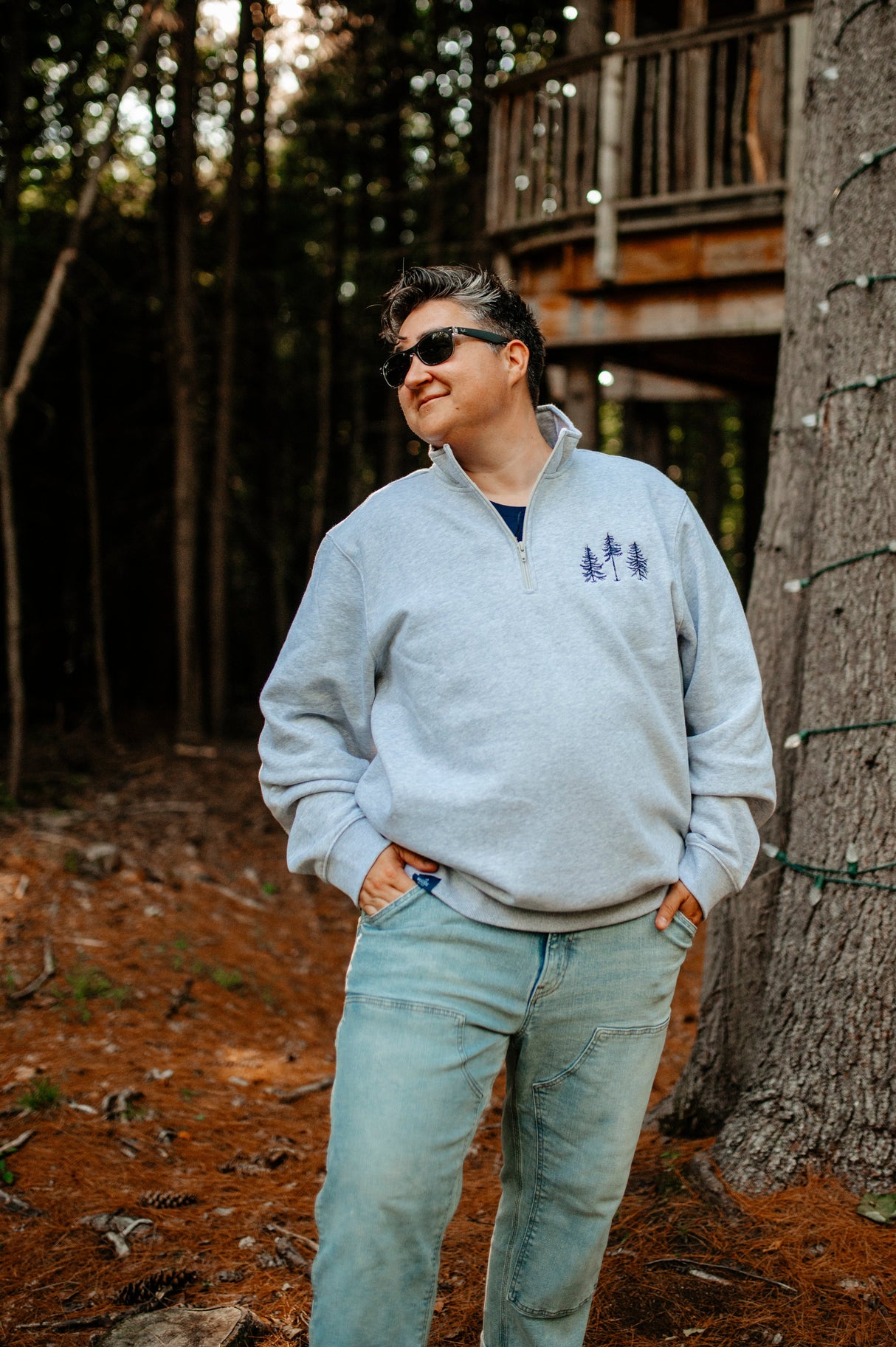 The Woods Maine®: Three Pines® Embroidered Adult Quarter Zip