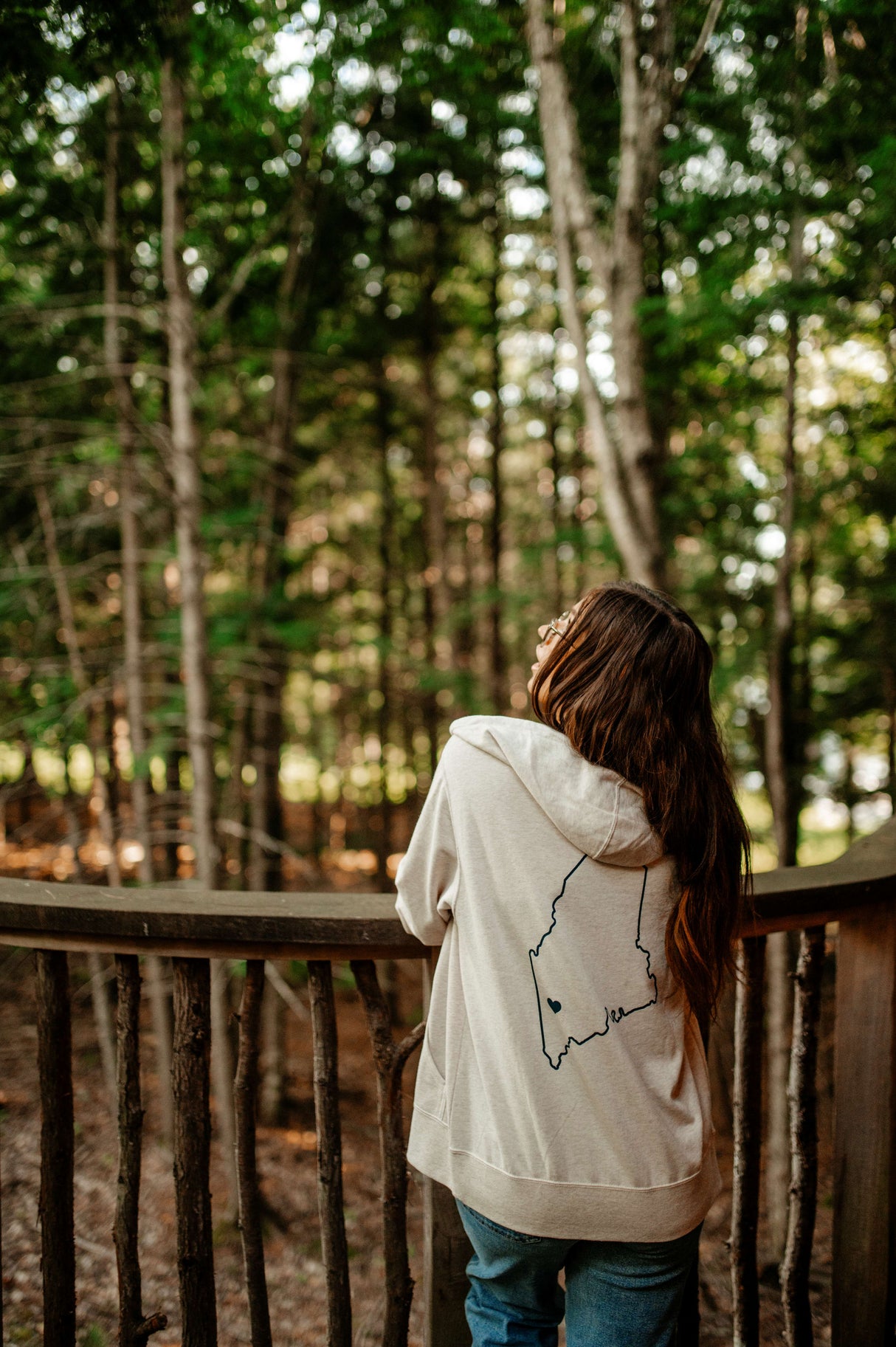 Heart of Maine Adult Heathered Cotton Zip Hoodie by The Woods Maine®