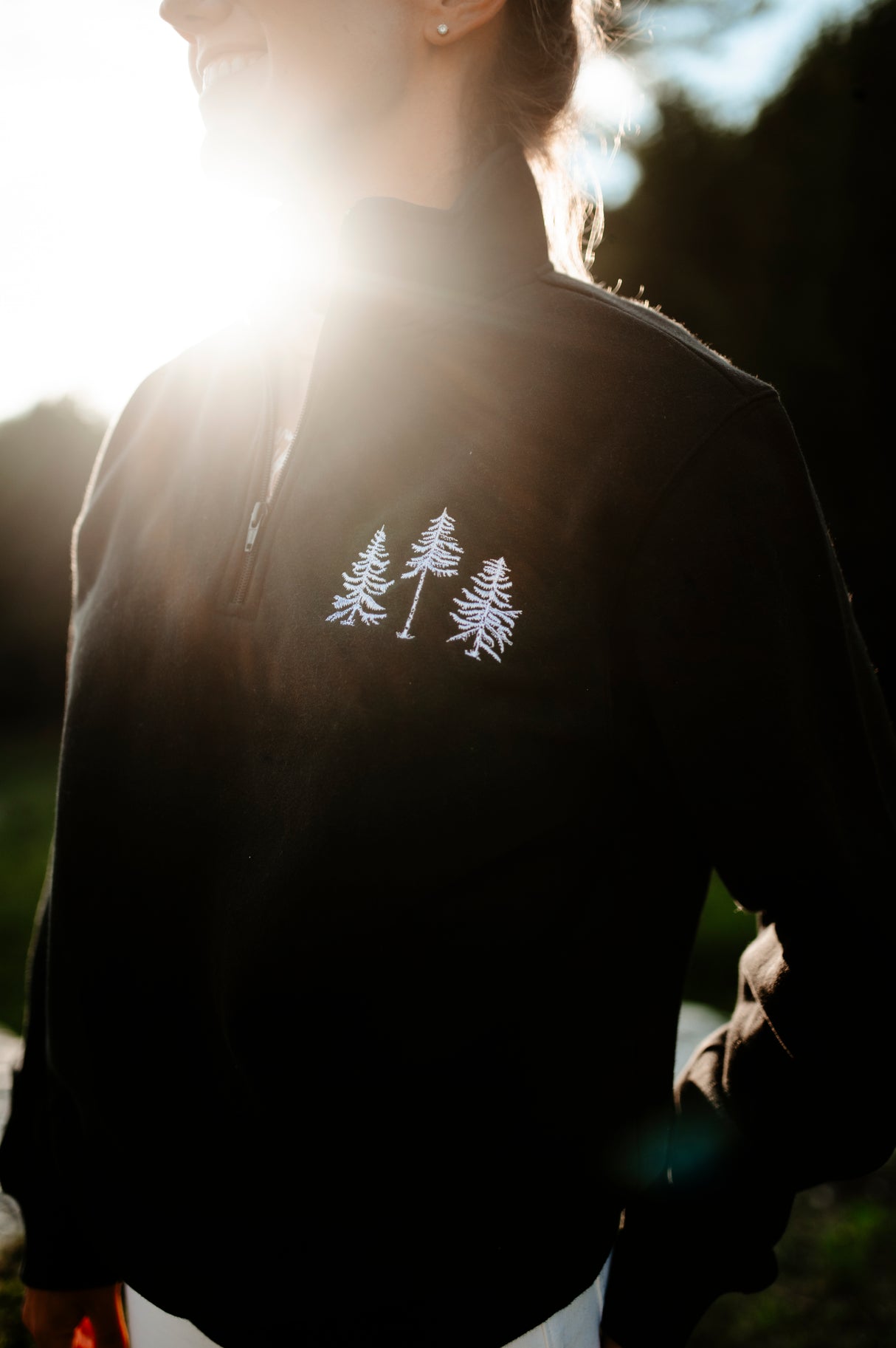 The Woods Maine®: Three Pines® Embroidered Adult Quarter Zip (Two Styles Available)