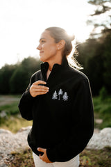 The Woods Maine®: Three Pines® Embroidered Adult Quarter Zip (Two Styles Available)