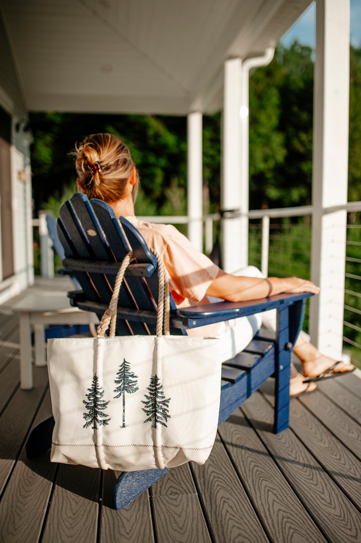 The Woods Maine® Three Pines®: Deer Large Carry-All Tote with Zipper | MADE IN MAINE