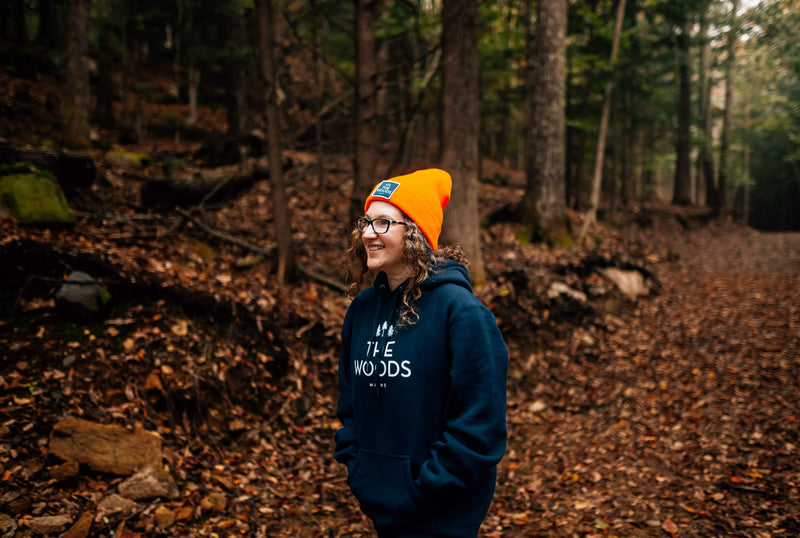 The Woods Maine®  Blaze Orange Patch Knit Hat